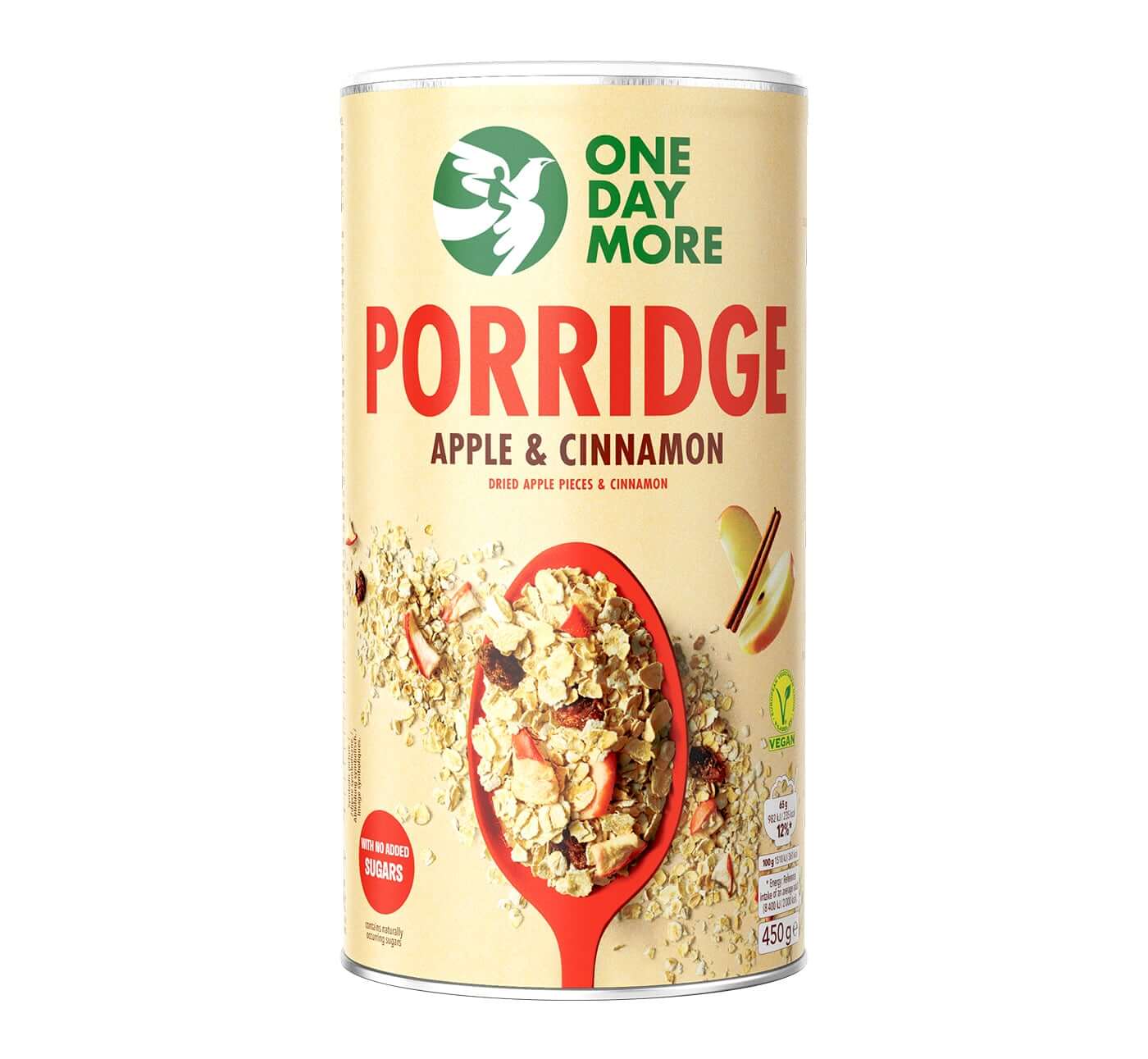 Porridge aux pommes avec de la cannelle OneDayMore en tube
