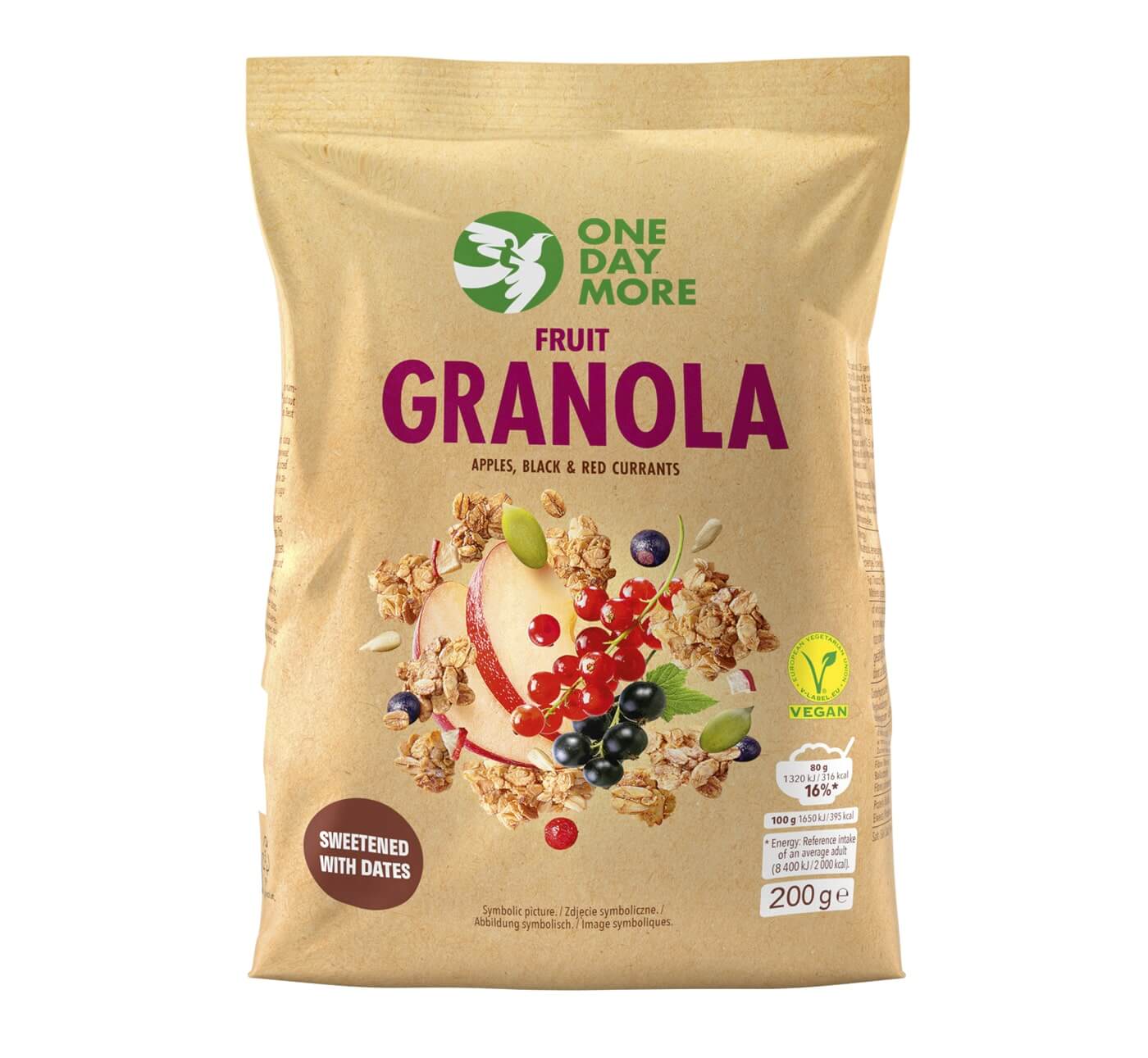 Granola aux fruits 200g OneDayMore en sac